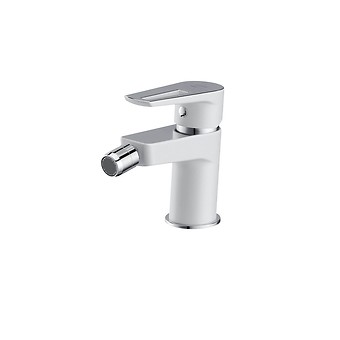 MILLE DECK-MOUNTED BIDET FAUCET WHITE WITH METAL POP-UP PLUG S951-348