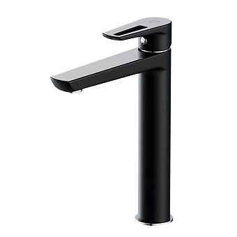 MILLE DECK-MOUNTED HIGH WASHBASIN BLACK WITH METAL CLICK-CLACK PLUG S951-356