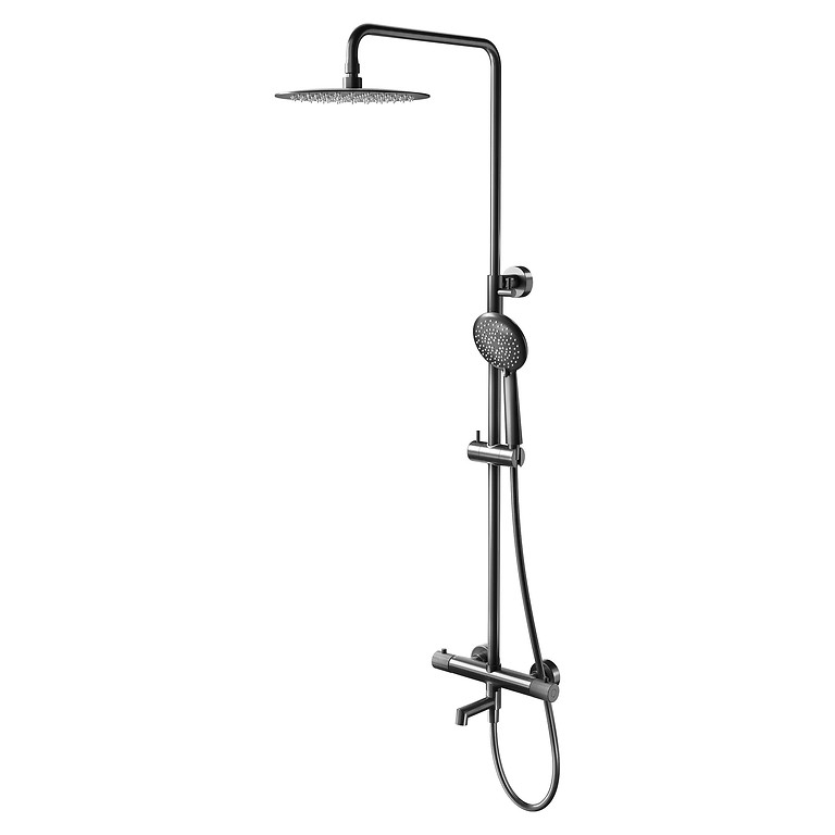 Zen by Cersanit Shower Column with Thermostatic Faucet with Spout Gun Metal Black S951-787