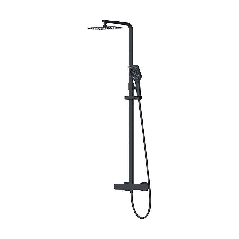 Larga by Cersanit Shower Column with Thermostatic Faucet Black S951-788