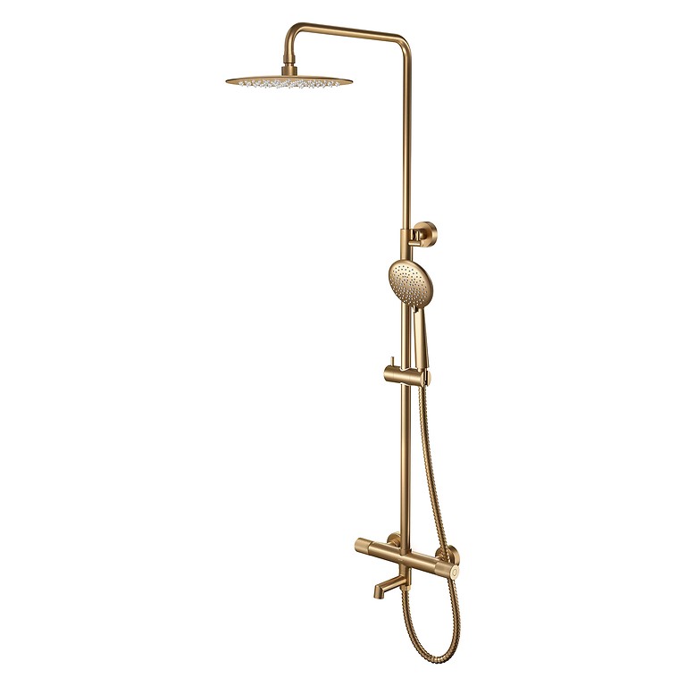 Zen by Cersanit Shower Column with Thermostatic Faucet with Spout Copper Brushed   S951-791