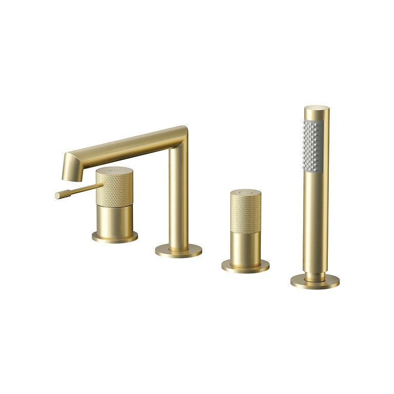 Zen by Cersanit Bathshower Multi-Hole Deck-Mounted Faucet Gold Matt S951-795