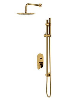 SET B262 INVERTO VAN CERSANIT VERBORGEN SET MET BAD-DOUCHE KRAAN GOUD, 2 DESIGN IN 1 GREEPEN: GOUD – S952-007