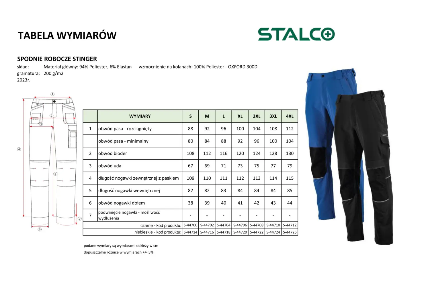 STINGER work trousers 4XL | Blue (5904012175839)