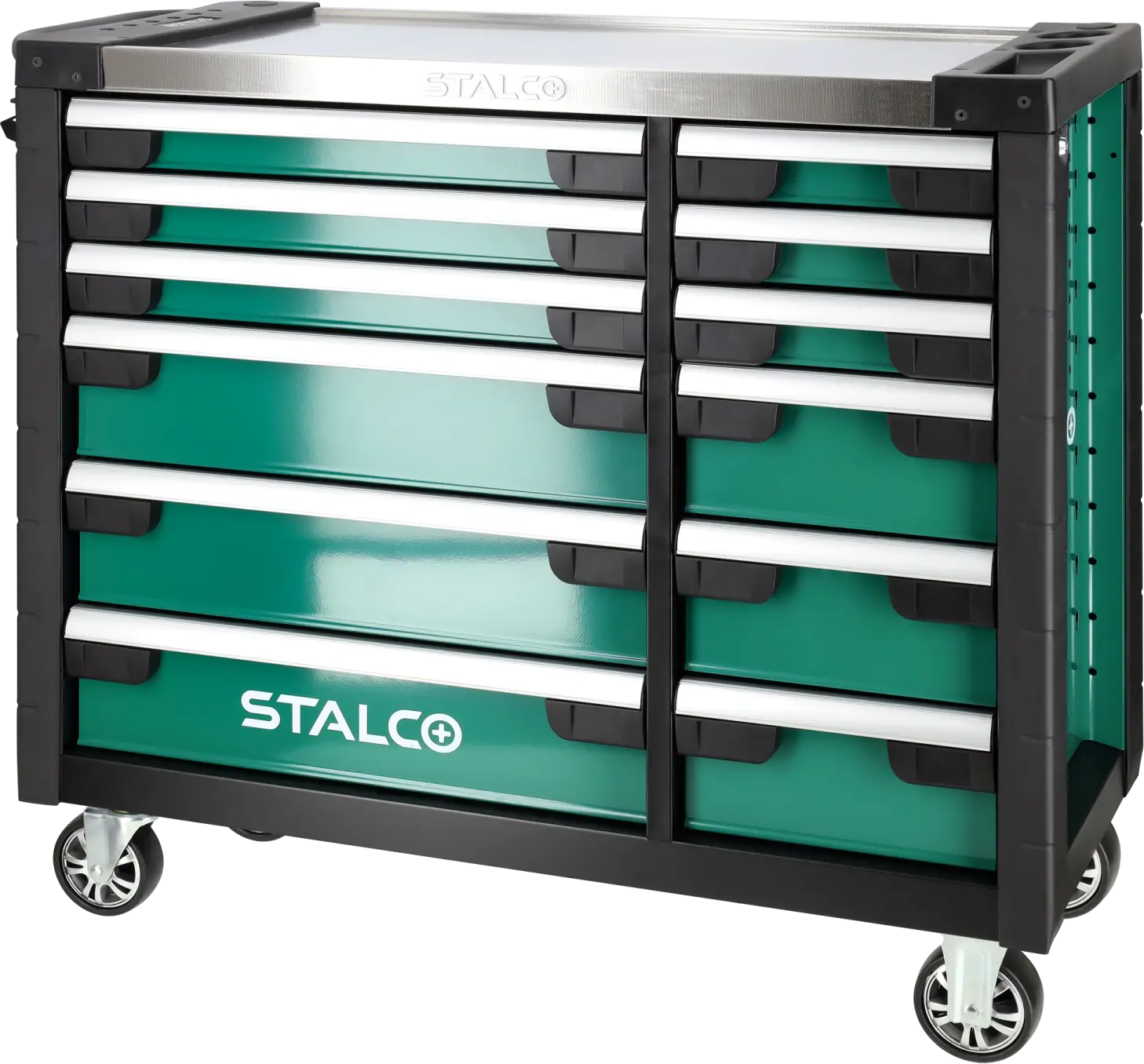 Tool cabinet's 12 drawer, stainless steel top STALCO S026300012