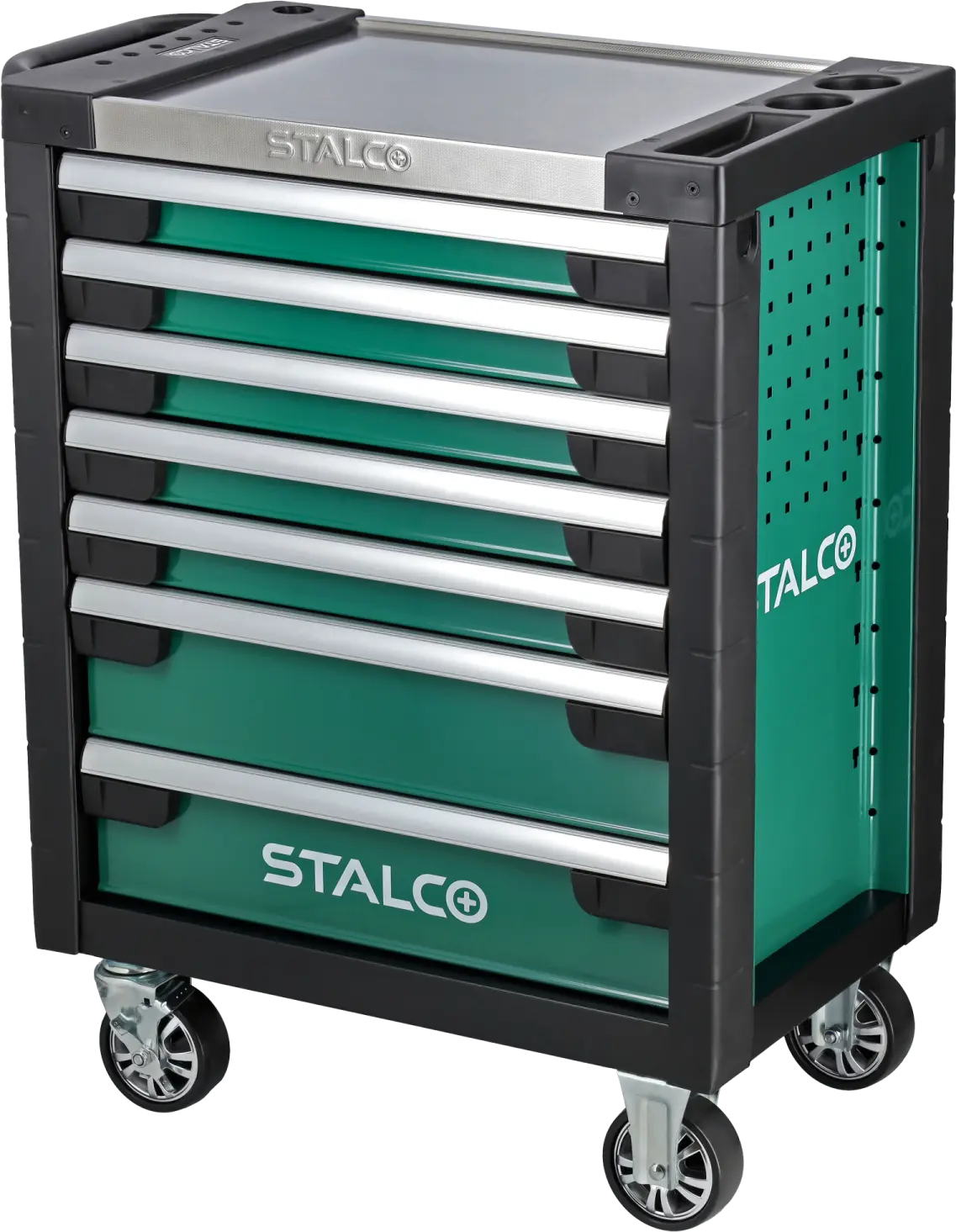 Tool cabinets, 7 drawers, stainless steel top, 169pcs STALCO S026399169
