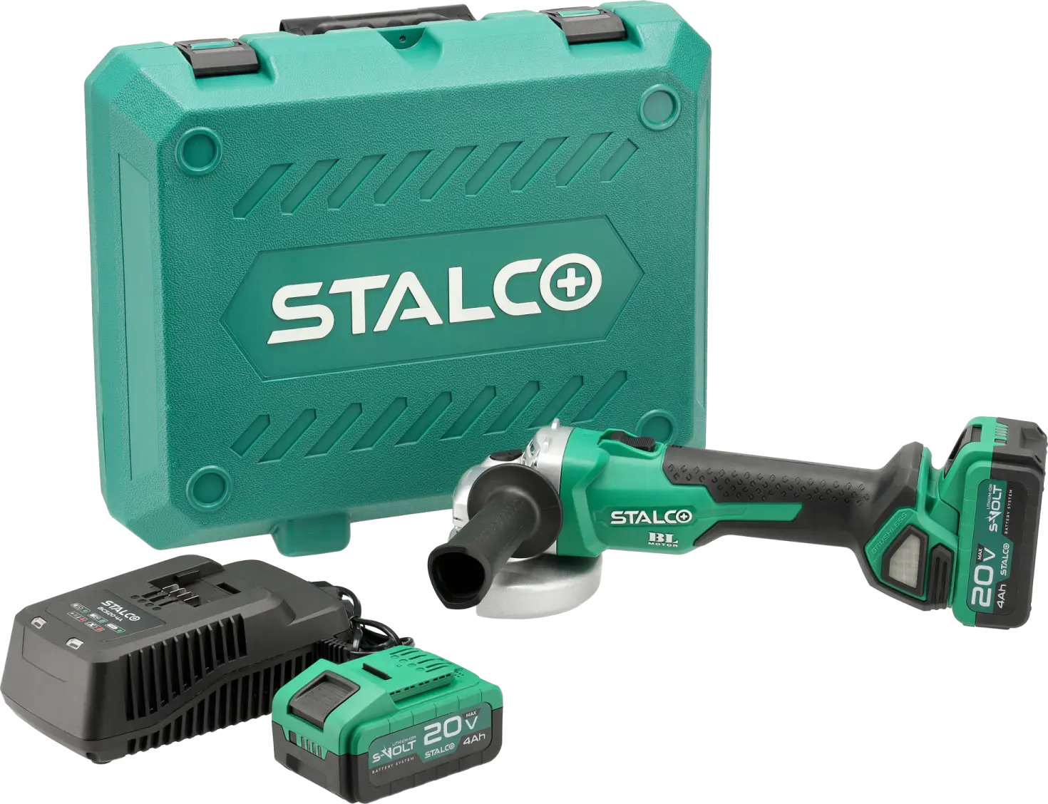 Set: Cordless Angle Grinder AGS20-125BL STALCO S-97301