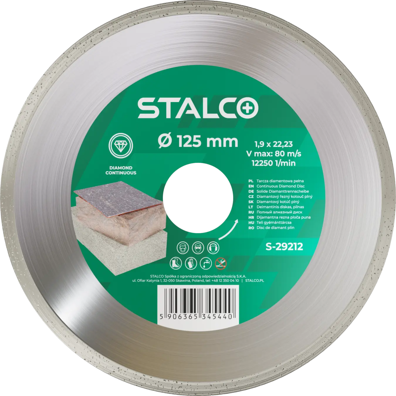 Full diamond disc ø125 x 1.9 x 22.23 mm (5906365345440)