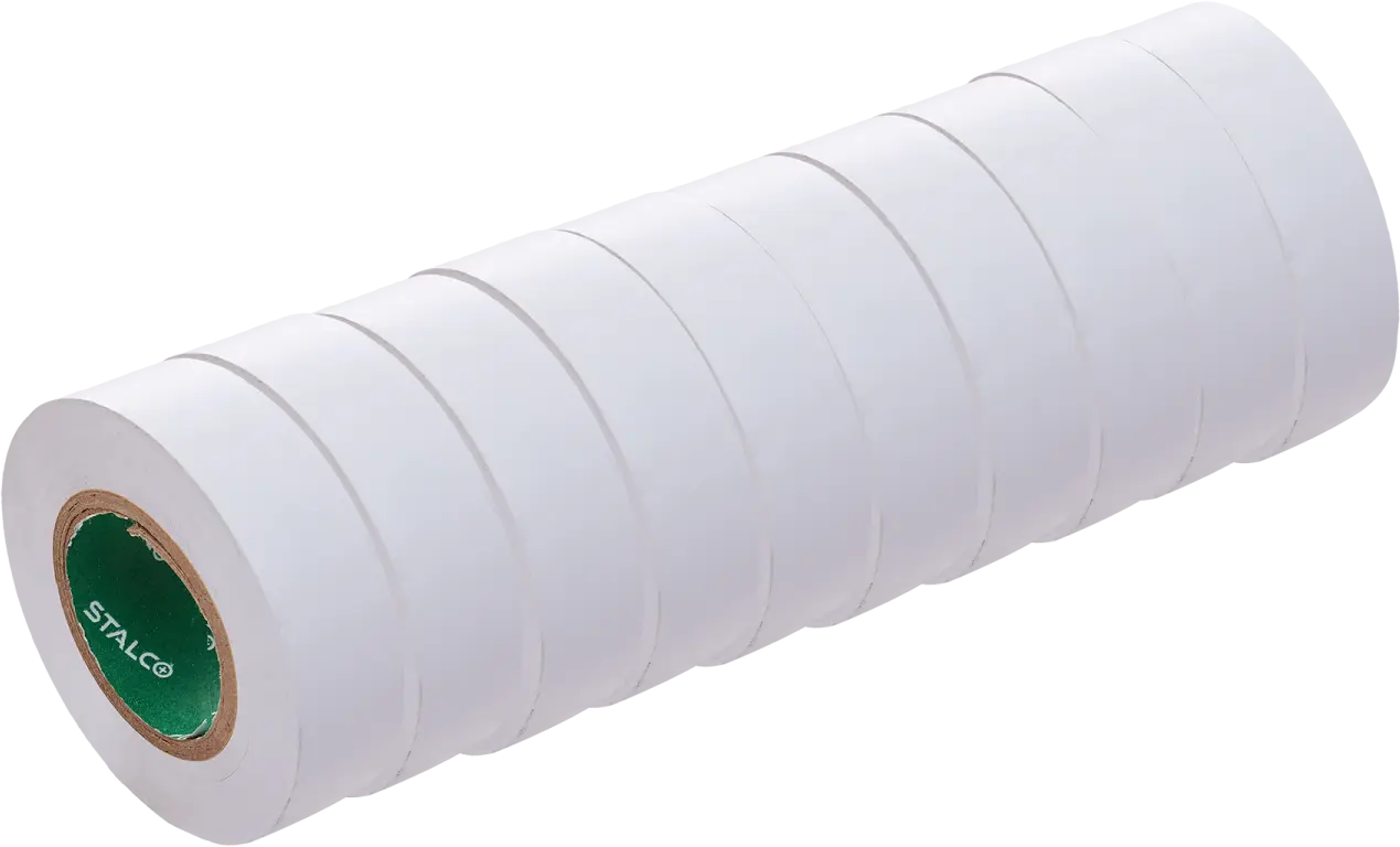 Insulating tape 19 mm x 20 m, white, pack of 10 (5901466112502)