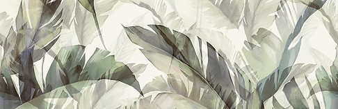 FORLI LEAVES GREEN INSERTO SATIN 58X89