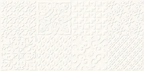 WT1012 WHITE PATCHWORK STRUCTURE GLOSSY RECT 30X60 G1