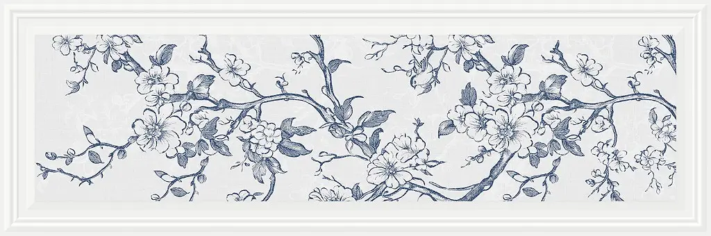 Luvie Blue Orchard Window STR Satin Rect 40 × 120 G1 NT1747-003-1