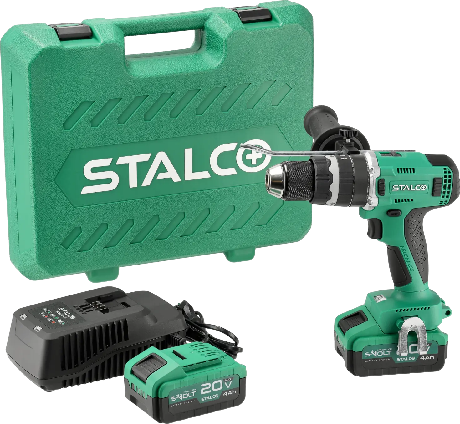 Set: Cordless Hammer Drill Driver IDS20-75BL STALCO S-97314