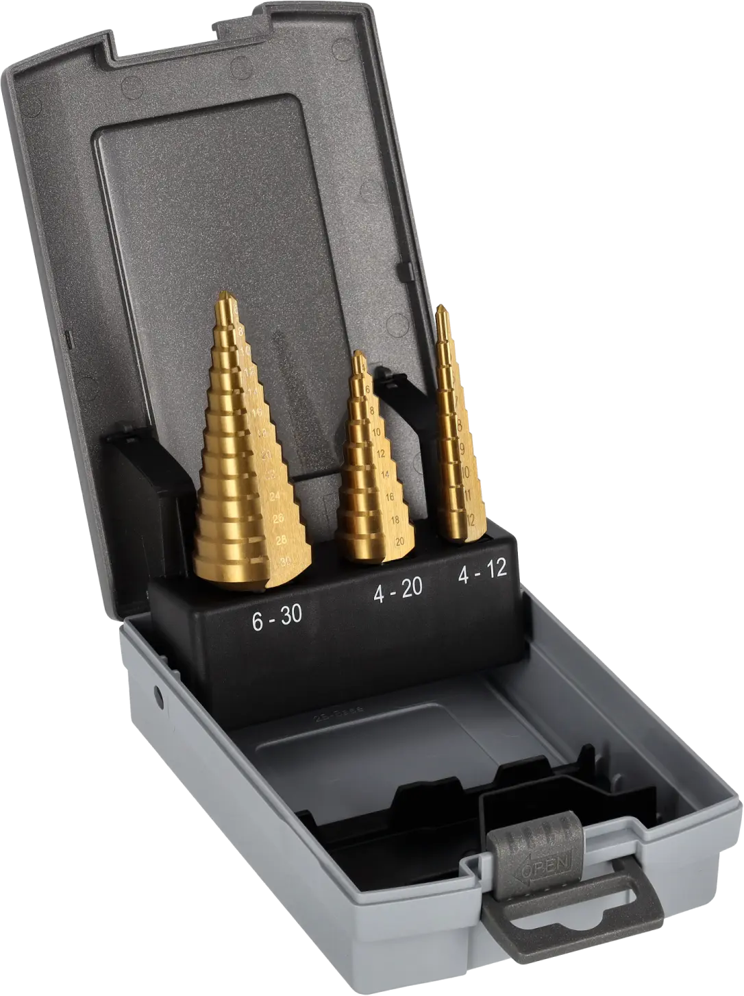 Set of 3 HSS-TiN Step Drill Bits (5904012136106)