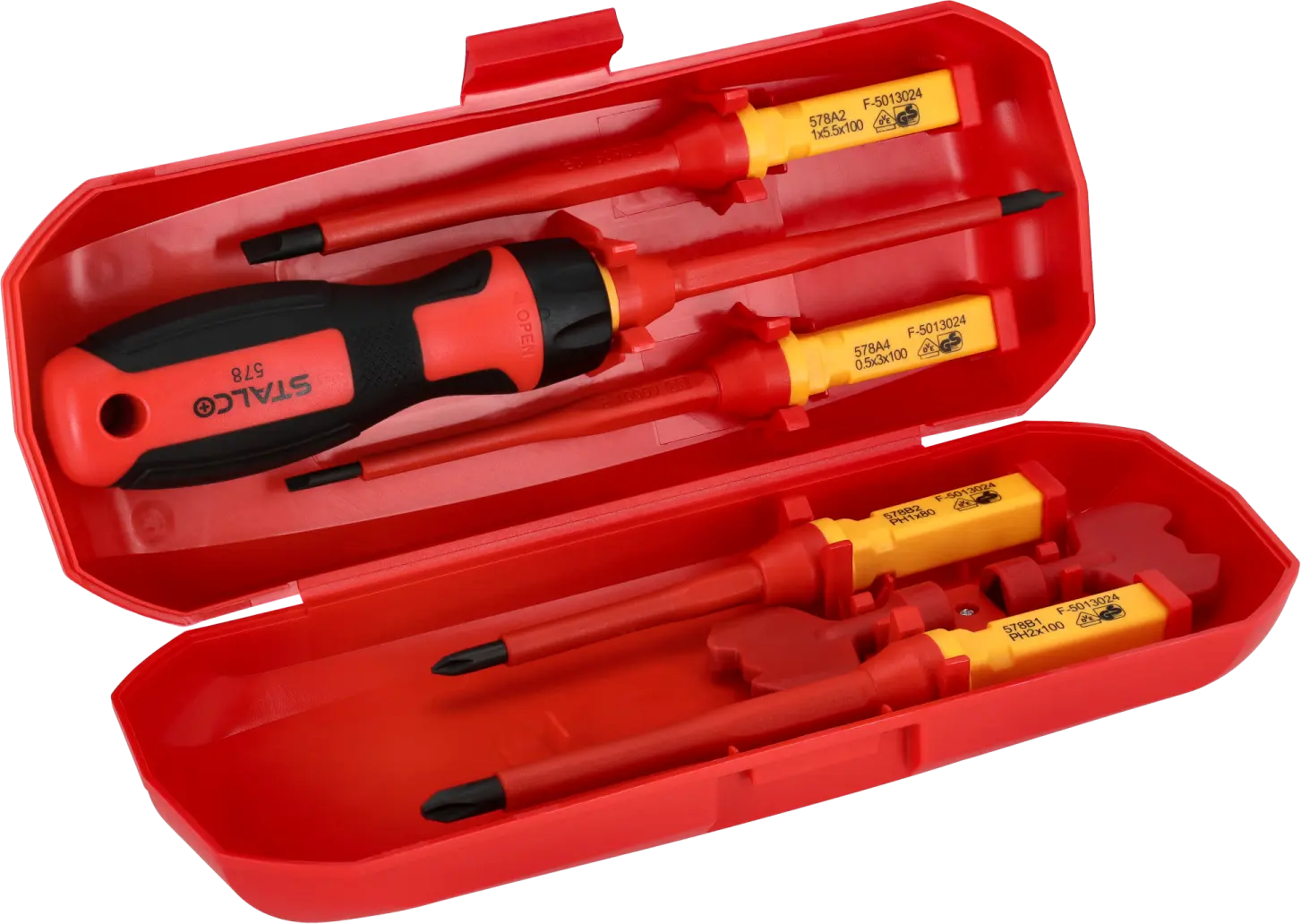 Screwdriver set electrotechnical 1000V 8 pcs CRV STALCO S-12286