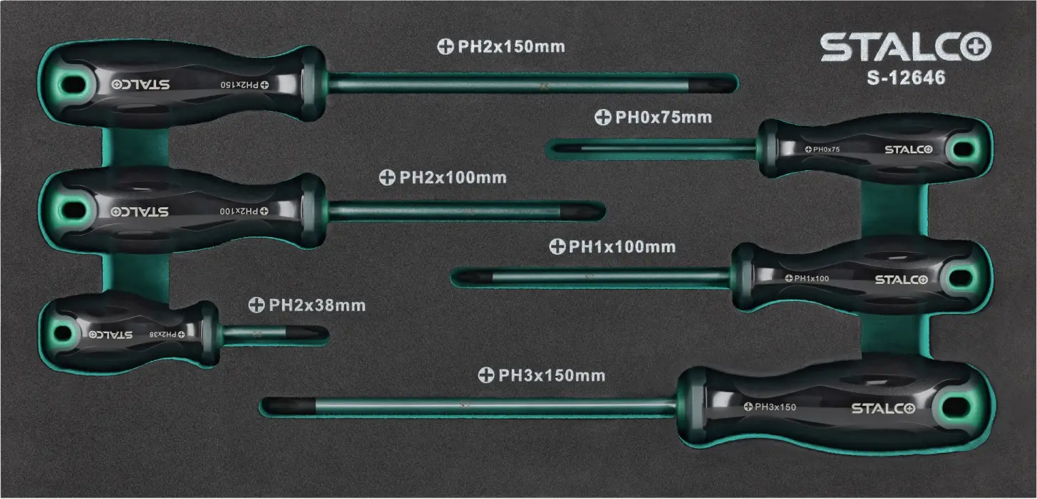 Screwdriver Set 6pcs PHILLIPS S2 EVA STALCO S-12646