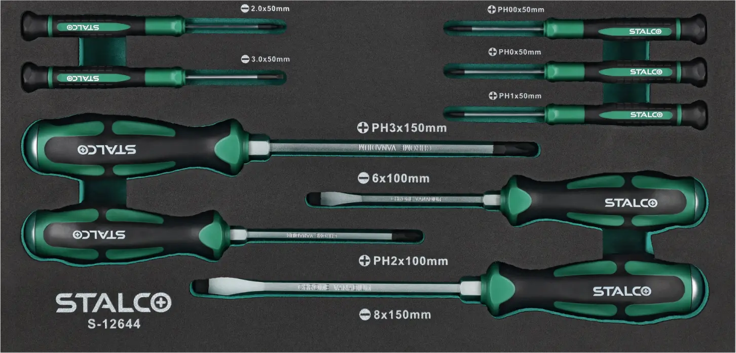 Screwdriver Set 9pcs punch and precision EVA STALCO S-12644