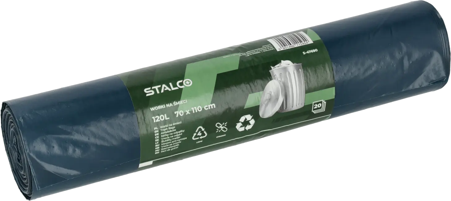Garbage bags 240 L, 120 x 150 cm, pack of 10 (5901466115978)