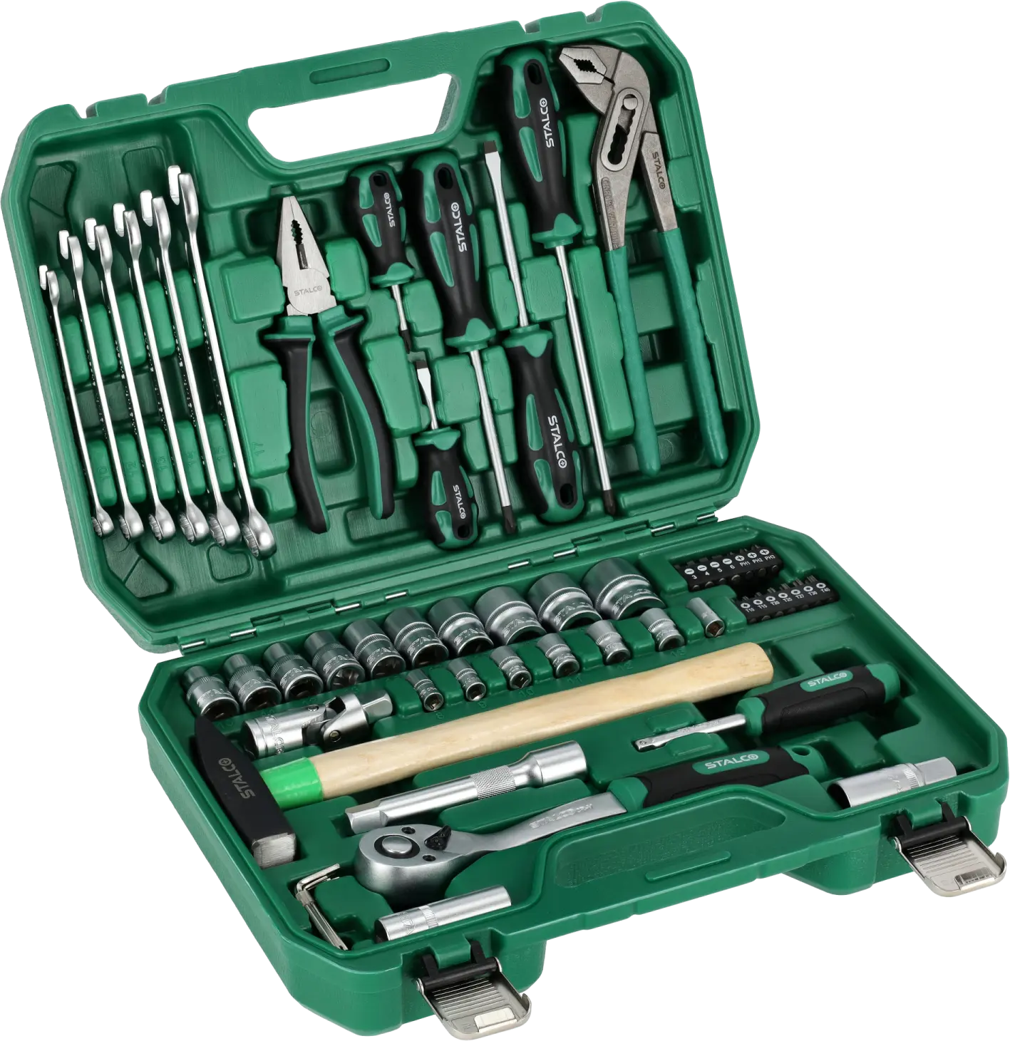 Multi tool set 55pcs. 1/4”, 1/2” STALCO S-54011