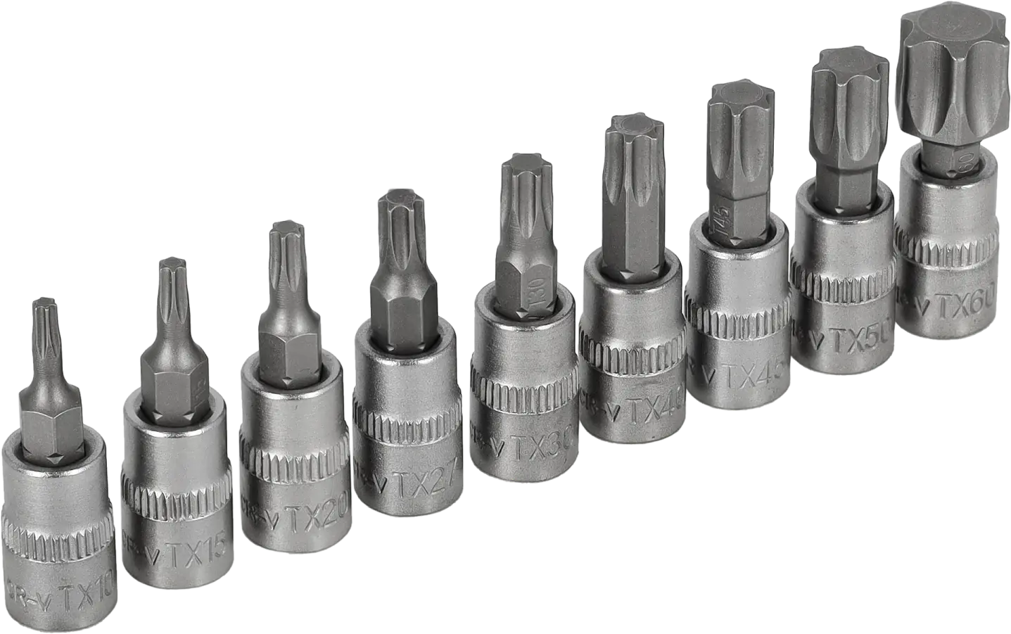 Set of bits on 1/4” sockets a strip 9 pcs. STALCO S-54019