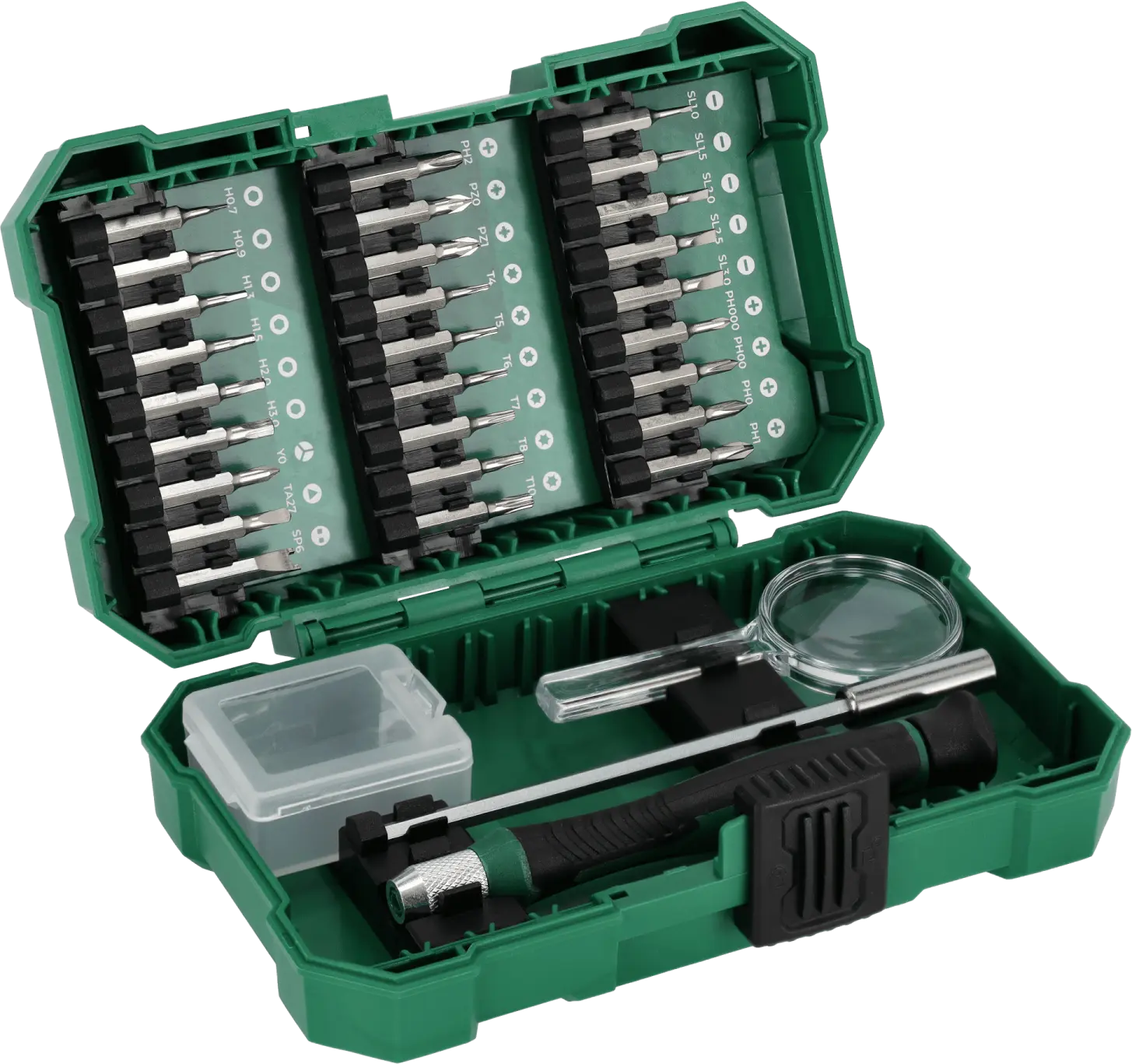 Precision bits and accessories set 1/4”, 31pcs S2 STALCO S-13726