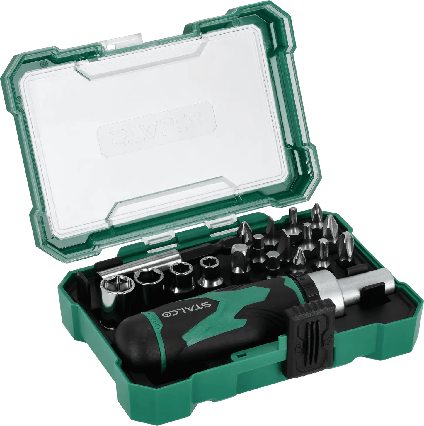 Bits and sockets accessories set 1/4”, 19pcs S2 STALCO S-13722