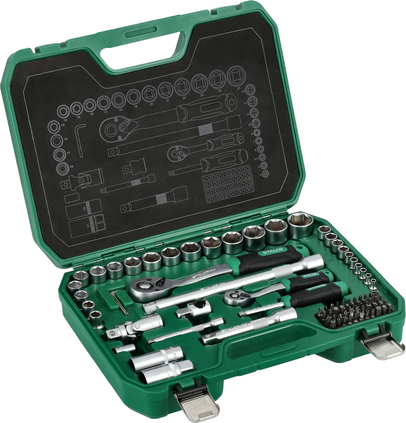 Socket wrench set, BMC packaging, 84 pieces, 1/2'', 1/4'', "" S-54014 (5904012169951)