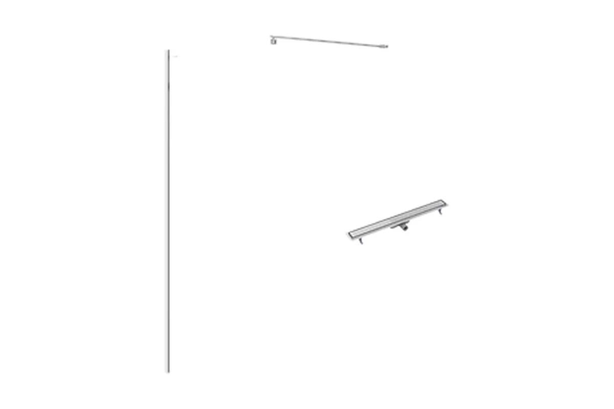 Shower enclosures with linear drains