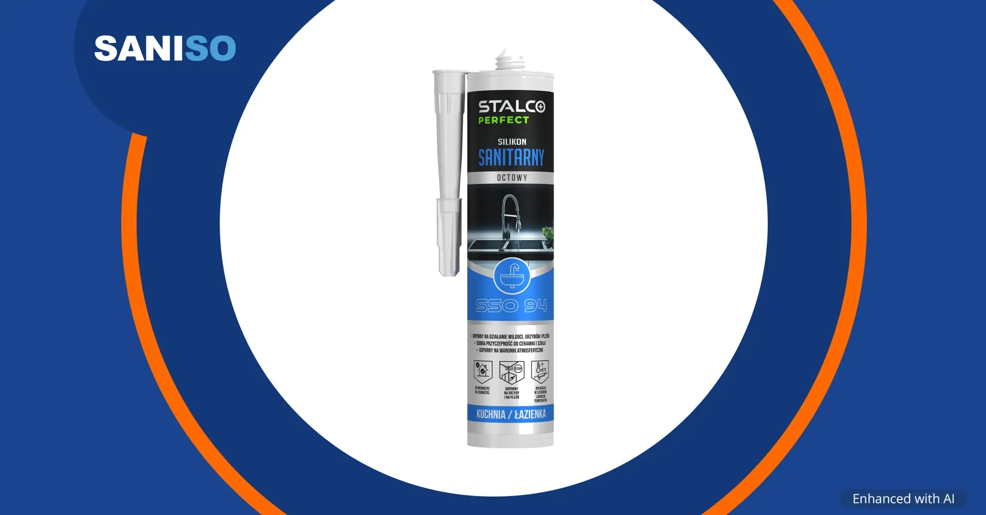 Sanitary silicone transparent STALCO PERFECT (280 ml)