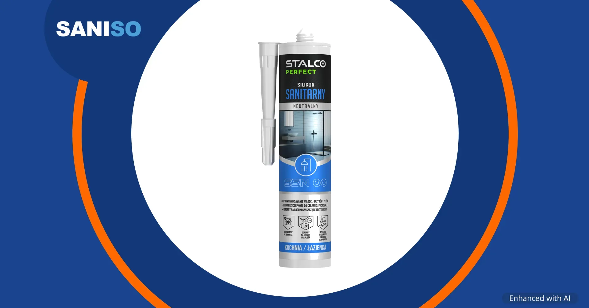 Neutral sanitary silicone transparent STALCO PERFECT (280 ml)