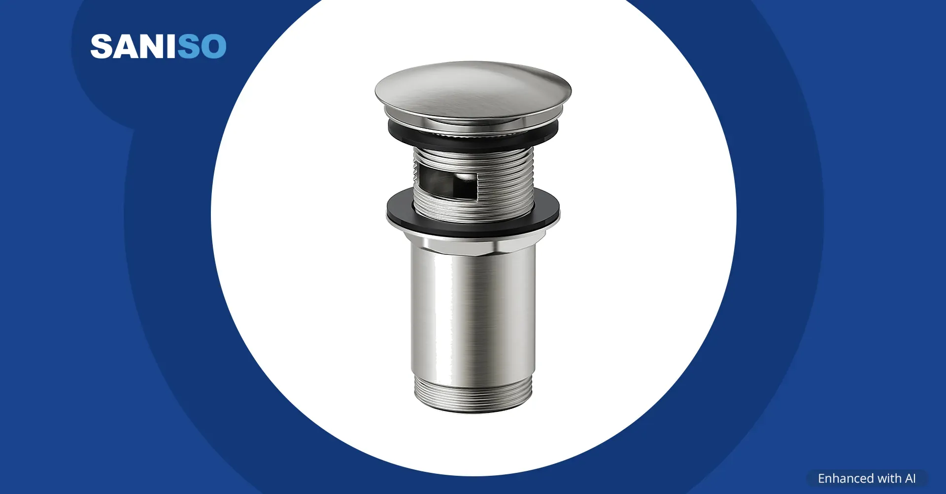 Universele metalen click-clackplug, nikkel (Cersanit)